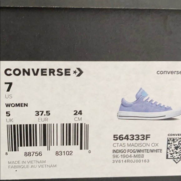 BLACK FRIDAY 🔥 Converse Madison Low Canvas Indigo Fog Women's AUTHENTIC 564333F - Picture 8 of 8